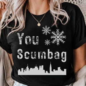 Christmas T Shirt Fairytale of New York Lyric Christmas Shirt Funny Shane Macgowan T-Shirt You Scumbag You Maggot Front and Back Design