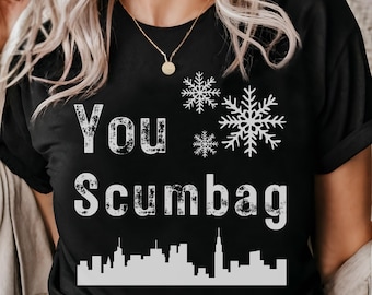 Weihnachten T-Shirt Märchen von New York Lyric Weihnachten Shirt Lustige Shane Macgowan T-Shirt Sie Scumbag Sie Made Front und Back-Design