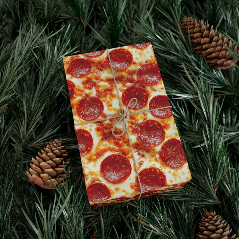 Pizza Wrapping Paper Fun & Unique Foodie Gift Wrap Pizza Lover Gift Wrap Pizza Party Wrapping Paper Pepperoni Gift Wrap zdjęcie 4
