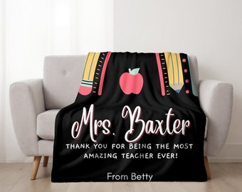 Teacher Blanket Custom Teacher Gift Personalized Blanket Teacher of the Year Teacher Appreciation Gift Velveteen Plush Blanket End of Year