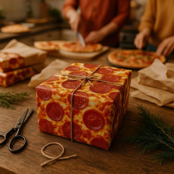 Pizza Wrapping Paper Fun & Unique Foodie Gift Wrap Pizza Lover Gift Wrap Pizza Party Wrapping Paper Pepperoni Gift Wrap