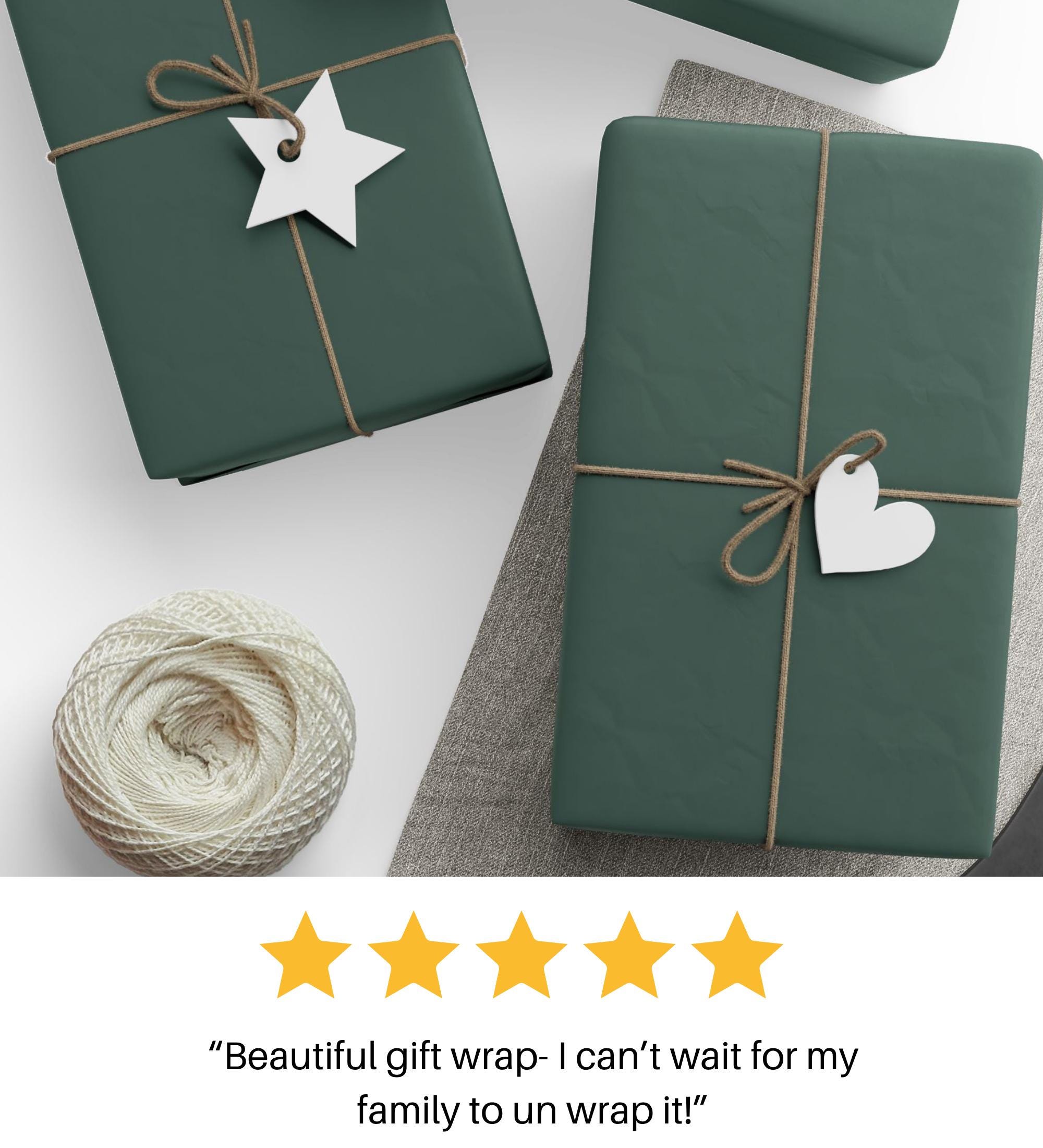 Elegant Dark Green Christmas Wrapping Paper Matte Holiday Gift Wrap — free download