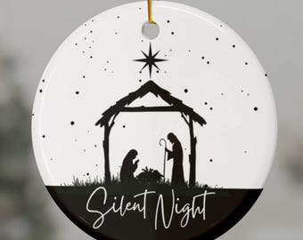 Kerststal Stille Nacht Keramisch ornament Kerstornament van kerststal Christelijk ornament Kerstdecor