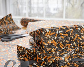 cigarettes wrapped in brown paper Cigarette Wrapping Paper Funny Smoking Gift Wrap Smokers Gift Wrapping  Paper Smoker Funny Gift Wrap for Smokers
