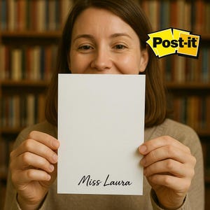 Custom Name Post-it® Notes Personalized Sticky Notes Gift for Teacher Classroom Accessories Co-worker Gift Minimalistic Stationery 4&quot; x 6&quot;