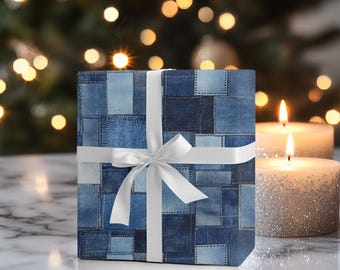 Denim Wrapping Paper Denim Patter Gift Wrap for Jeans Lovers Double Denim Quirky Pattern for Wrapping Paper