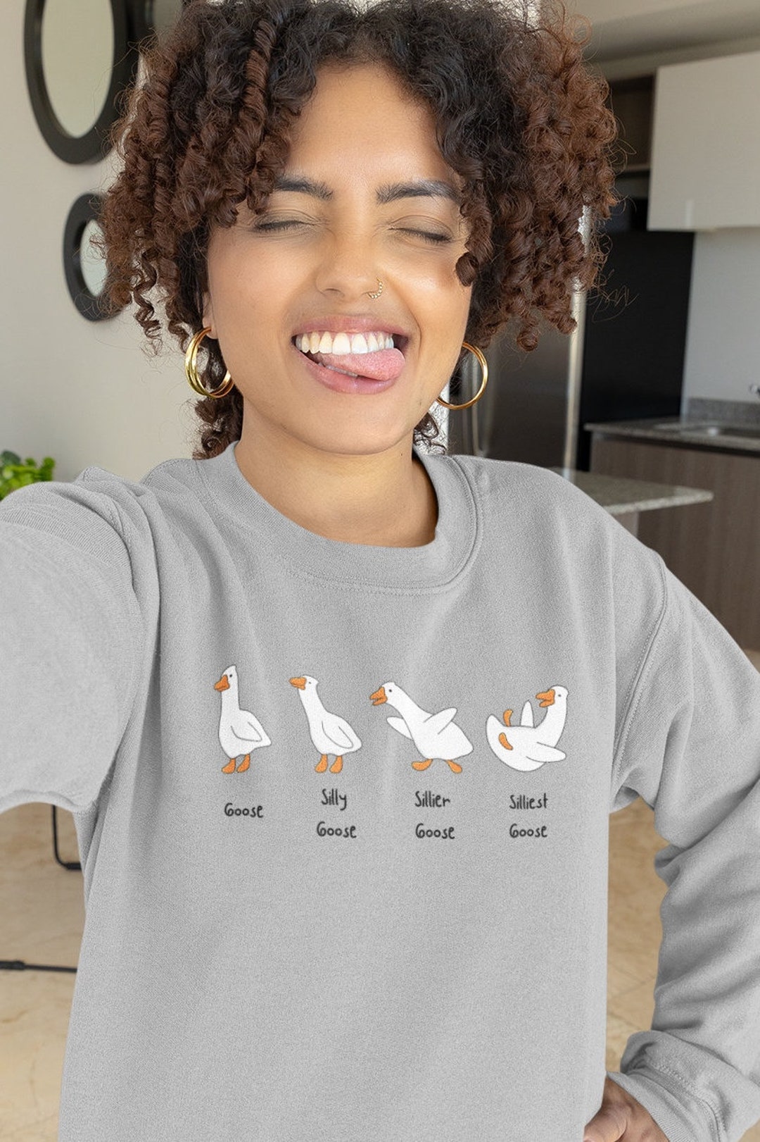 Silly Goose Sweatshirt Funny Sweater Silly Goose Superlative Etsy