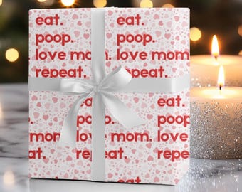 Mothers Day Gift Wrap Paper Gift for Mommy Wrapping Paper from Son Daughter for her Funny Mom Gift Wrap for Mom Birthday Christmas