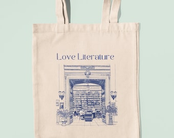 Literature Tote Bag Bookish Tote Bag Gift for Reader Library Bag Reading Tote Bag Book Tote Bag Gift for Literature Lover