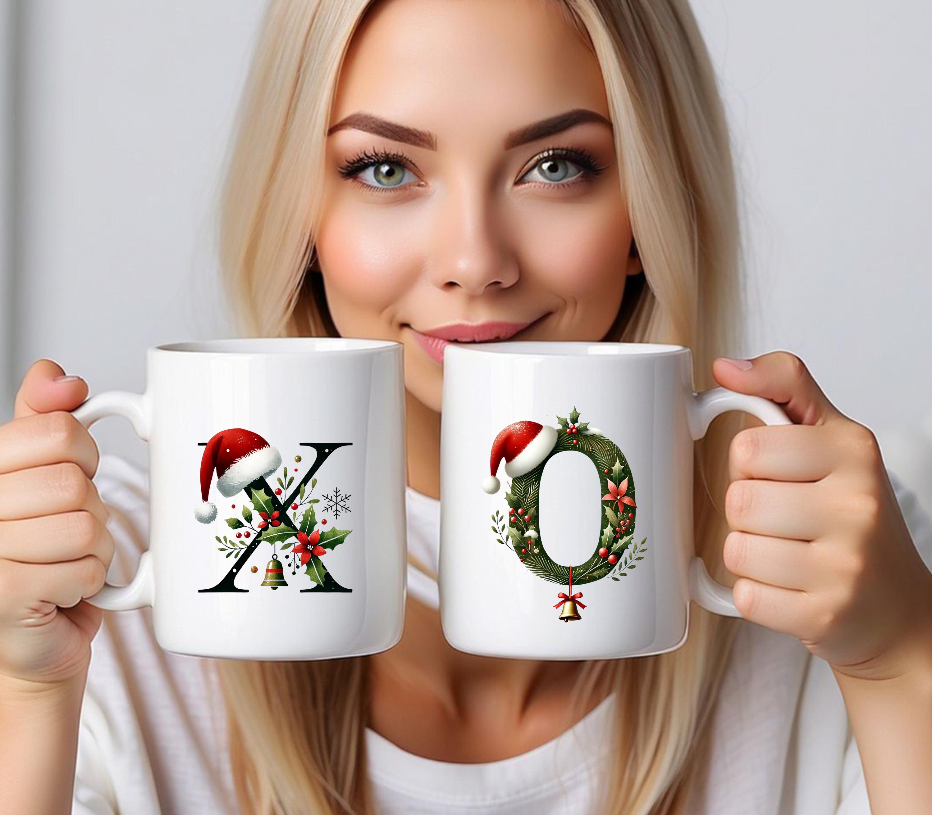 Christmas Alphabet Clipart | Festive Lettering With Santa Hats ...