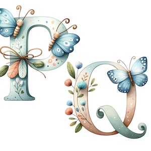 Butterfly Alphabet and Number Art - A to Z & Numbers Whimsical Doodles ...