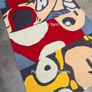 Handmade Cartoon Tufted Rug: Cozy Kids Room Decor