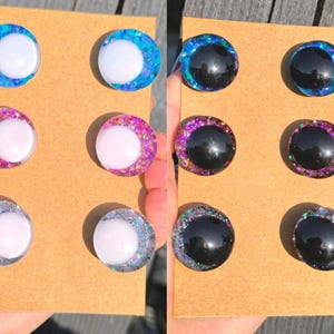 Set di 3 occhi di sicurezza Kawaii dipinti a mano nelle misure 14 mm 16 mm 18 mm 25 mm