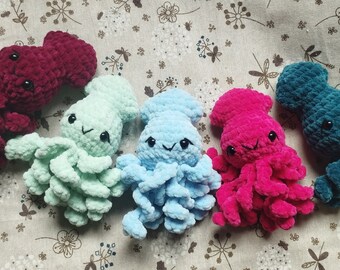 EN PELUCHE DE CALMAR | Amigurumi, tentacules au crochet | en peluche poulpe | Peluche de calamars | Animaux marins mignons | Encre de seiche | Peluche kawaii | Tako Tattayo