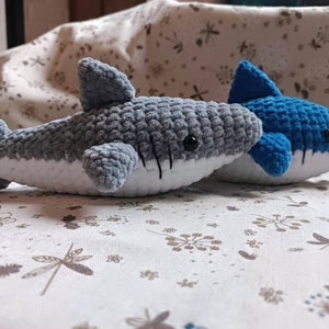 Crochet shark plushie handmade