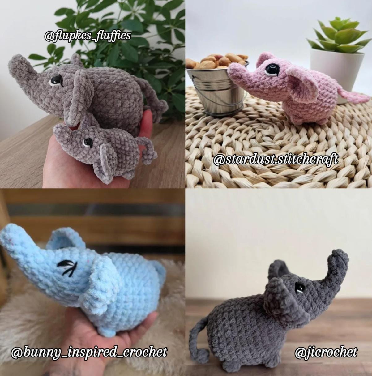 PDF Crochet Pattern: No Sew Pocket Elephant Perfect for Markets. - Etsy