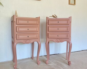 Tables de chevet terracotta rose