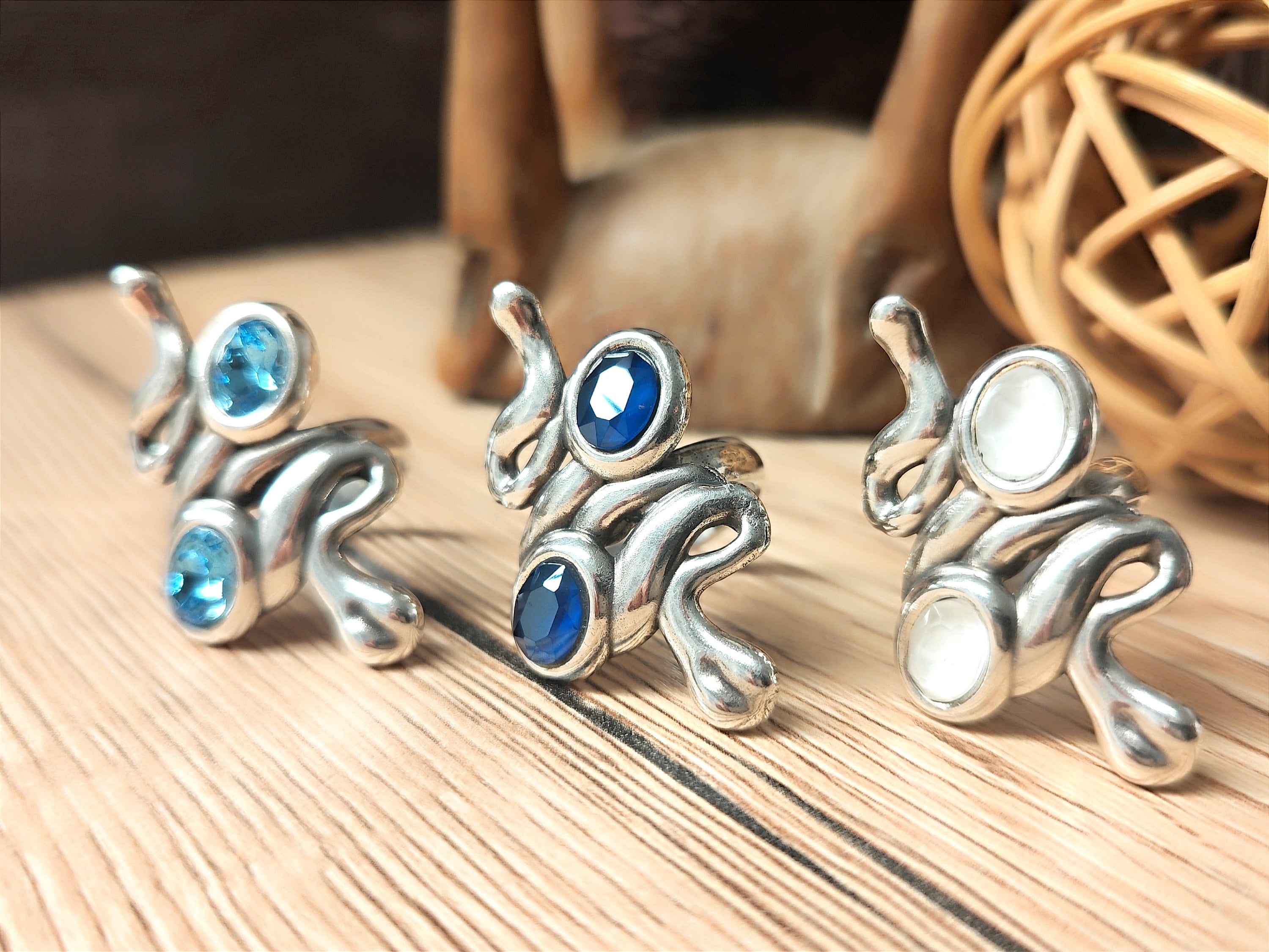 Bague En Argent Avec Topaze Mystique 25x17 Mm - Taille Ajustable 69-60 - Neuf Sans Emballage