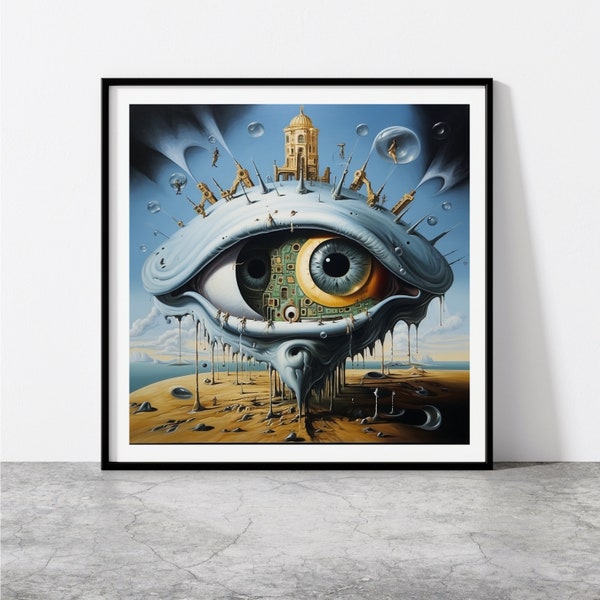 Salvador Dali Style , Abstract Painting , Digital Download , Home Decoration , Office Decoration ,   Printable Wall Art