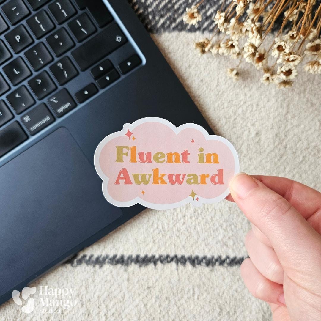 Fluent in Awkward Sticker - Funny Handmade Sticker - Perfect for Laptop ...
