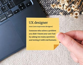 UX designer plaknotitiesticker - Handgemaakte ontwerpdefinitiesticker - perfect voor laptop, notitieboekje, dagboek en meer!