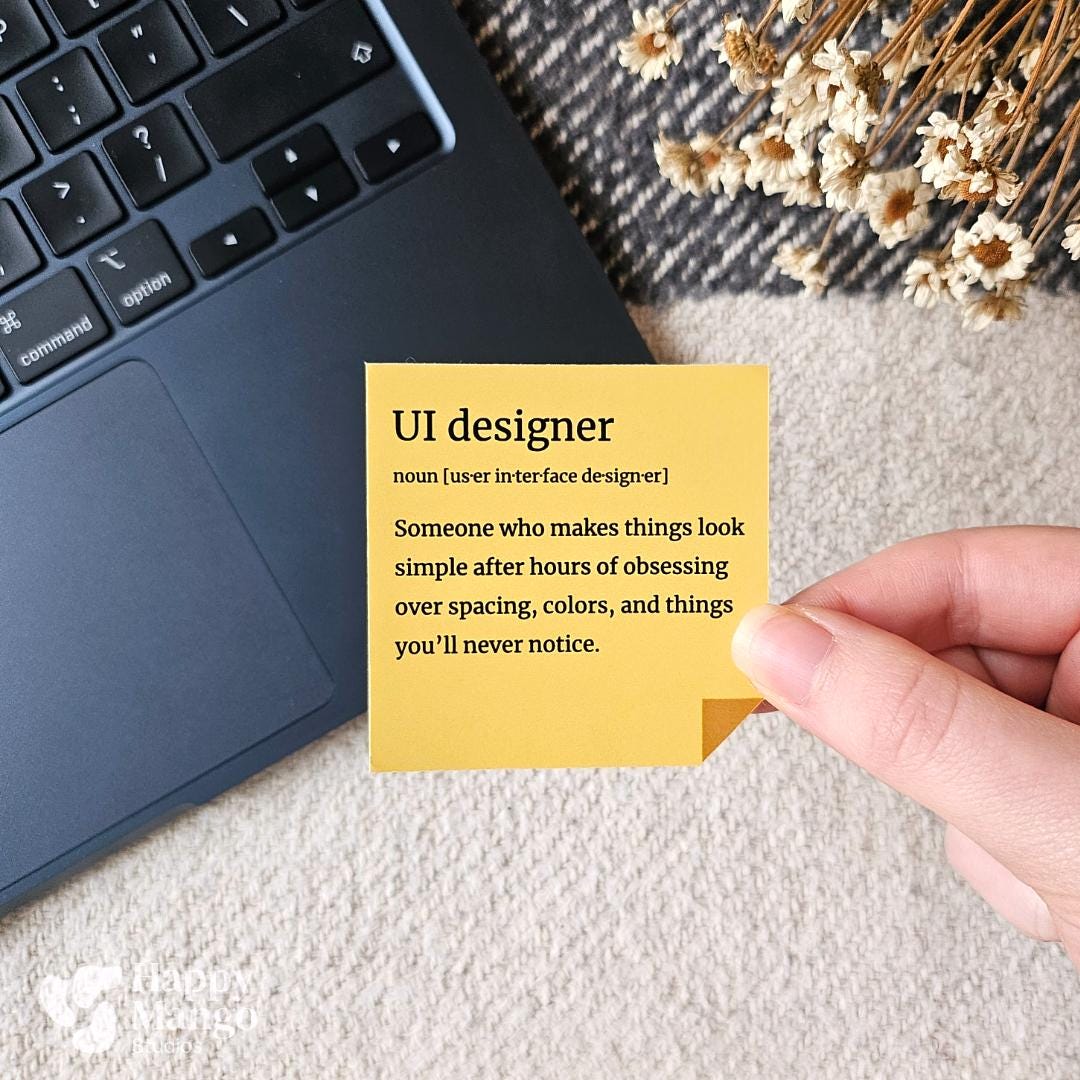 UI Designer Sticky Note Sticker - Handmade Design Definition Sticker ...