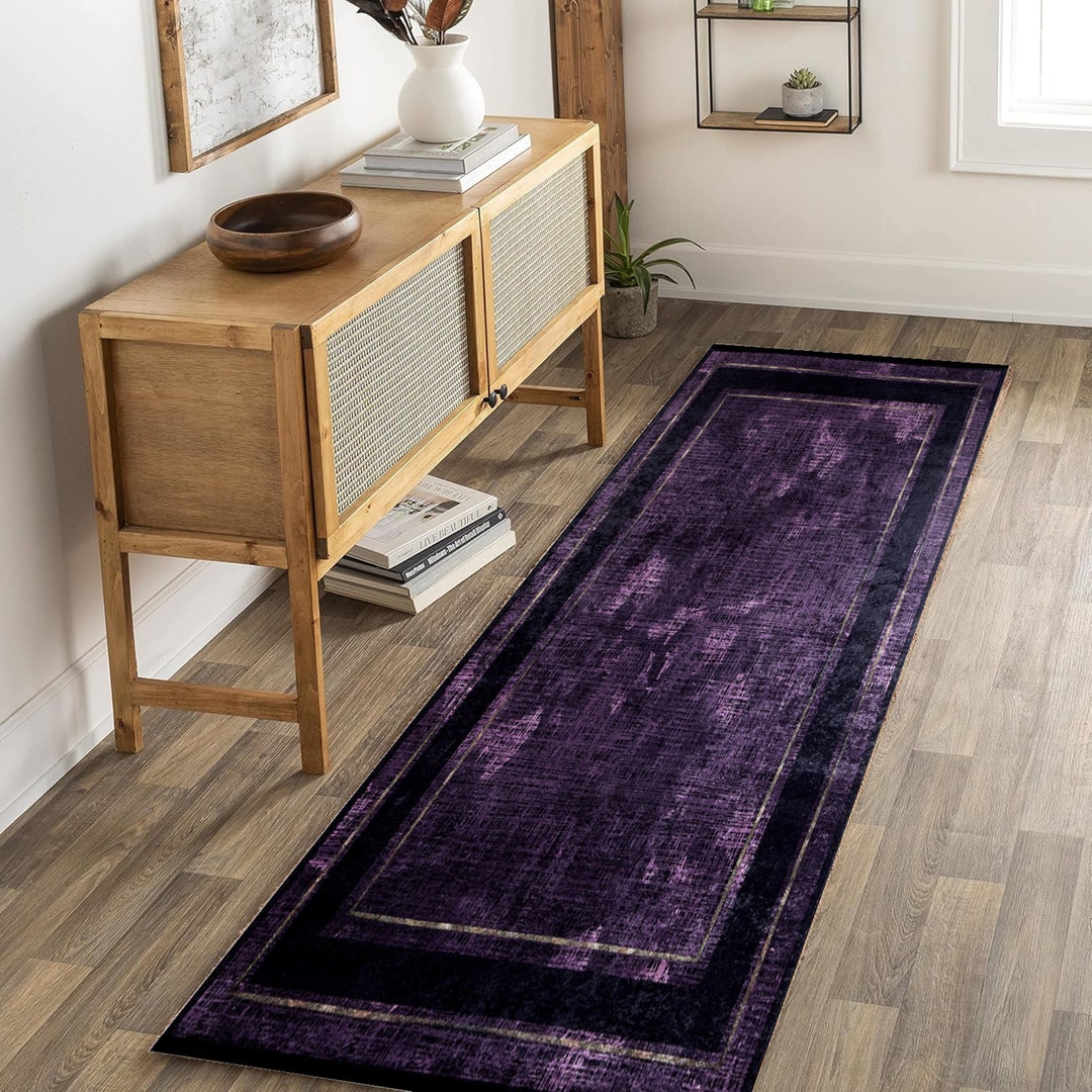 Purple Kilim Runner Rug, Shades of Purple Tones Vintage Turkish ...