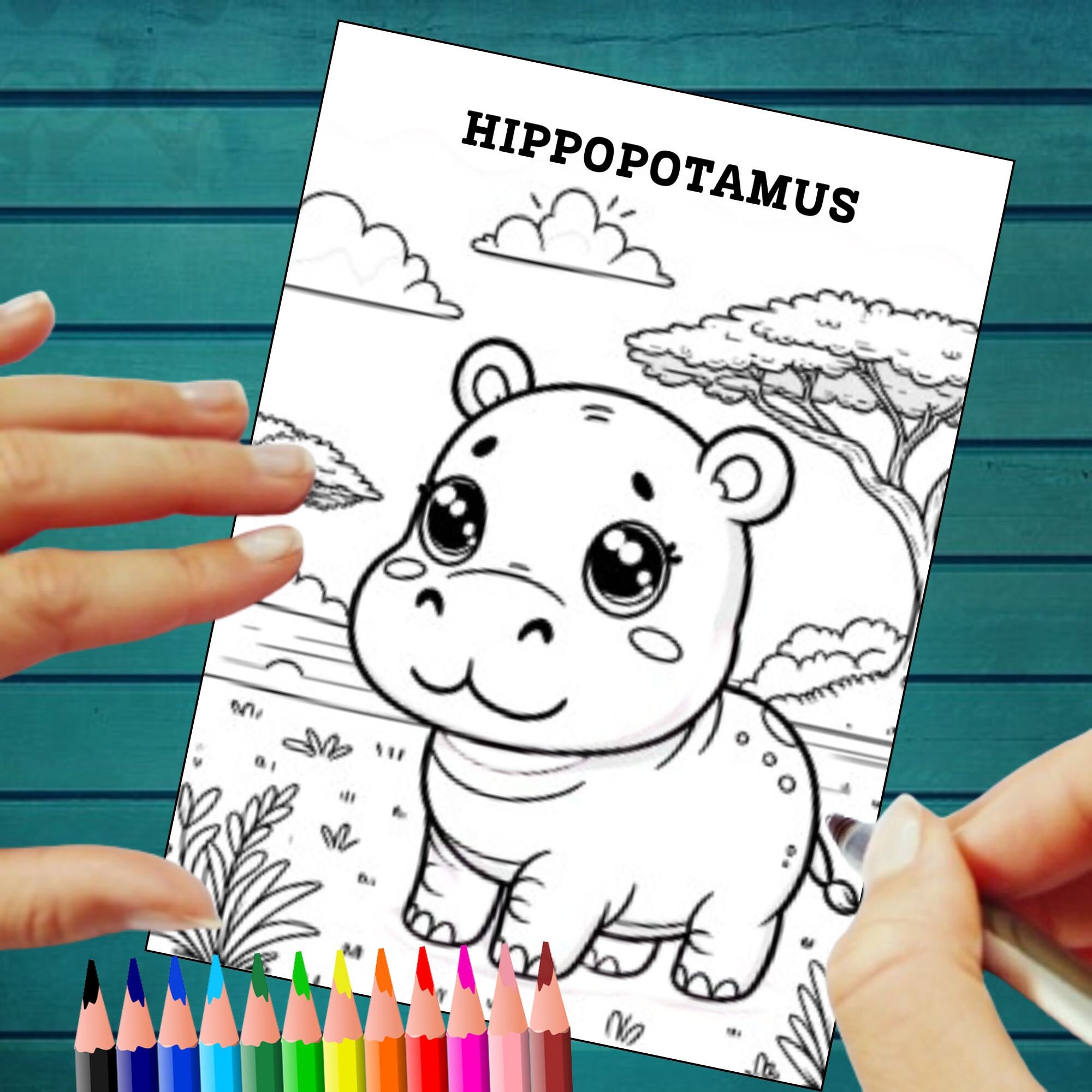 Printable Safari Animals Coloring Pages for Kids, 15 Coloring Pages for ...