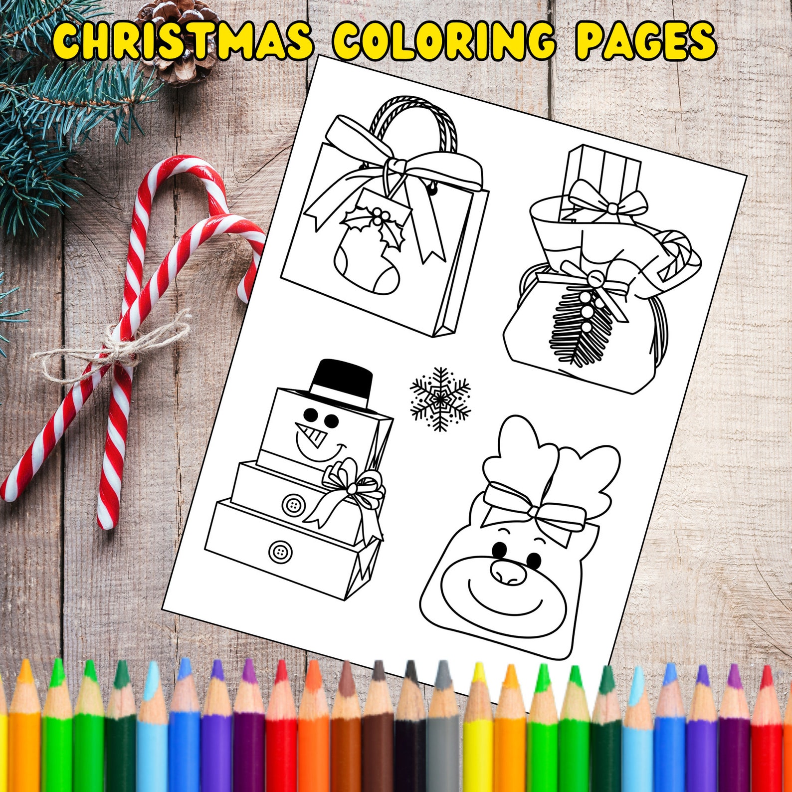 40 Easy Christmas Coloring Pages for Kids, Christmas Printable