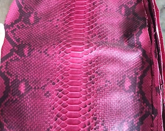 Exotic Multi-Colored Python Leather Hide: Matte Snakeskin for Leathercraft