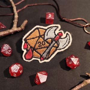 Embroidered DnD Barbarian Iron-On Patch | Tabletop RPG Accessory for DnD Adventurers | Eco-Friendly Gaming Gear