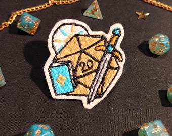 Druid D20 Embroidered Iron-On Patch