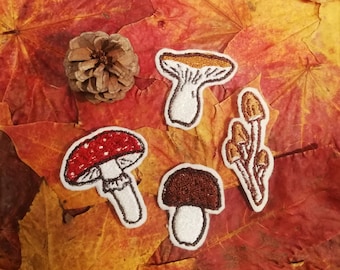 Mushroom iron-on patches