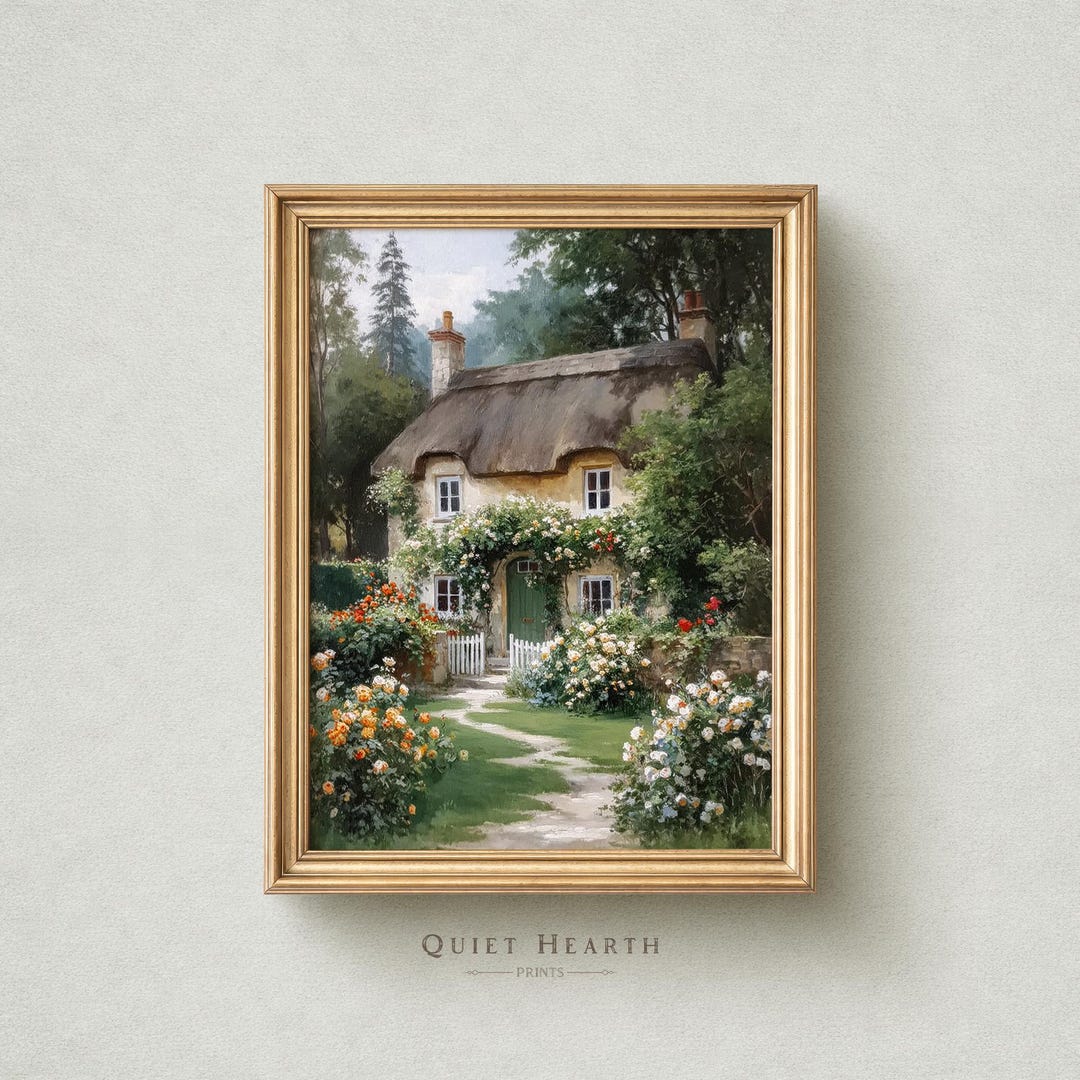 English Cottage Garden Wall Art, French Country Farmhouse Print ...