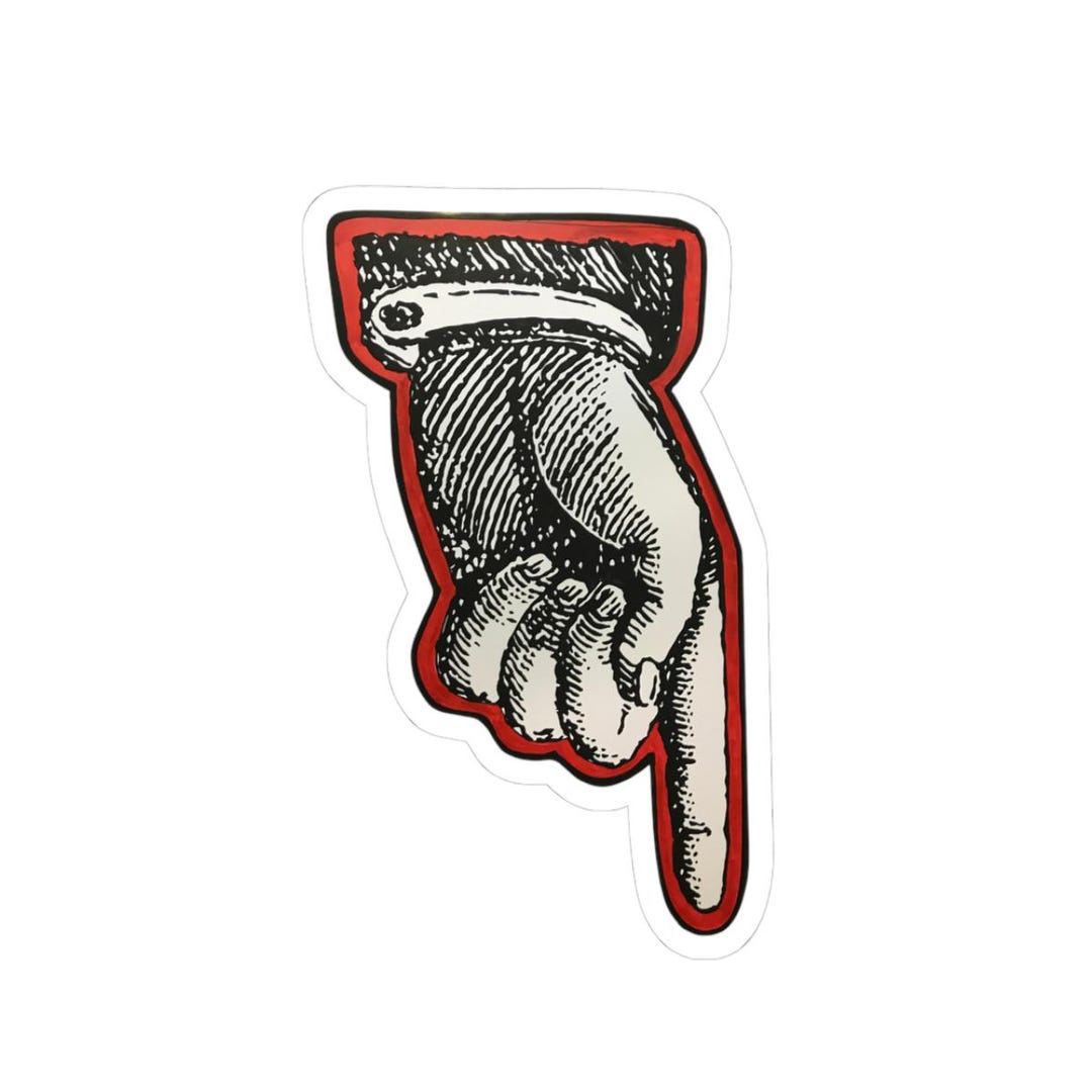 Point Finger Sticker Victorian Pointing Finger Sticker: Gothic Etched Design Decal - Etsy