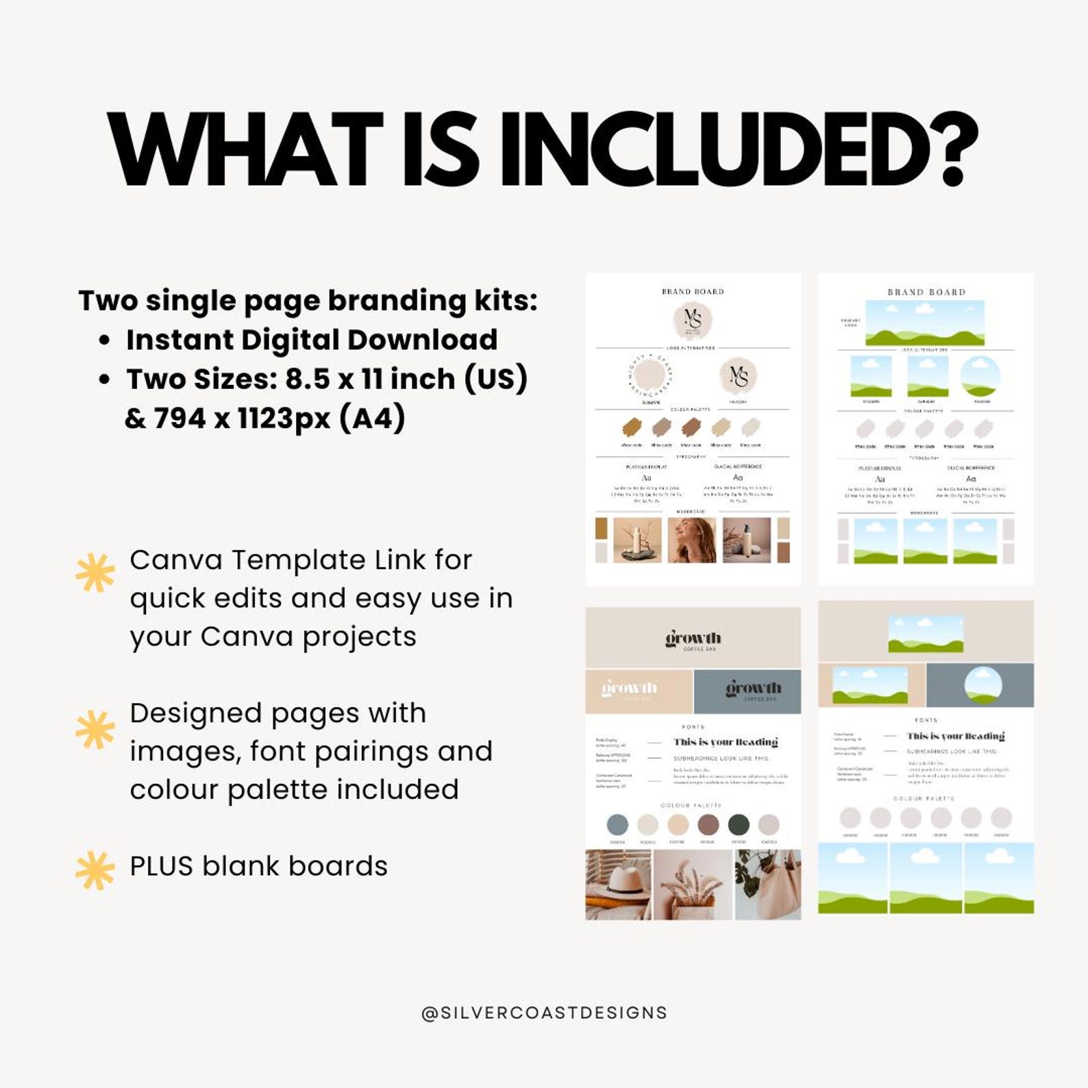 Neutral Brand Board Canva Template – Editable Branding Kit (digital ...