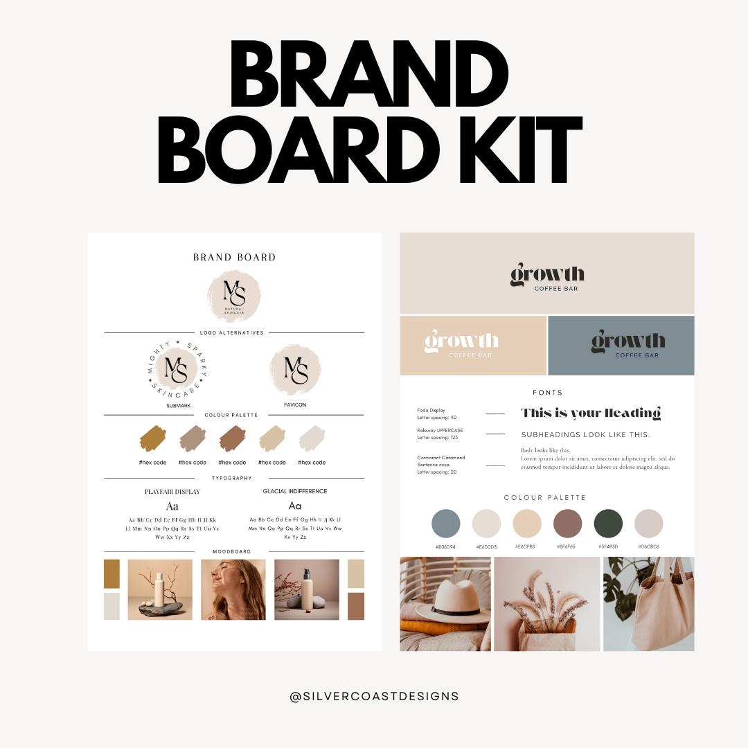Neutral Brand Board Canva Template – Editable Branding Kit (digital ...