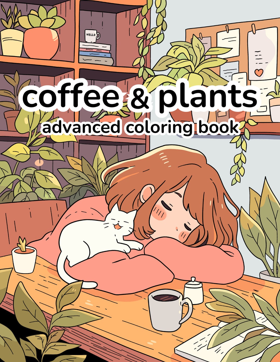 Coffee & Plants: Relaxing Advanced Adult Coloring Book | 12 Pages of ...