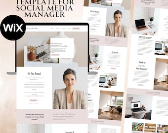 social media manager website ,virtual assistant website templates , social media manager , wix website template , landing page , wix website
