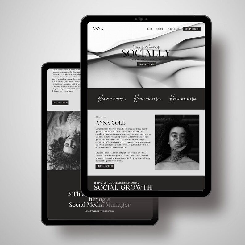 Social Media Manager Website Template Social Media Manager Etsy