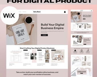 Strona internetowa produktu cyfrowego, szablon strony internetowej Wix, szablon strony internetowej, szablony stron internetowych, szablon Wix, projekt strony internetowej