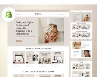 ShopIFY Theme für digitale Produkte, Website für digitale Produkte, Website Vorlage für digitale Produkte, Website für digitale Produkte, Shop Ihrer Designs