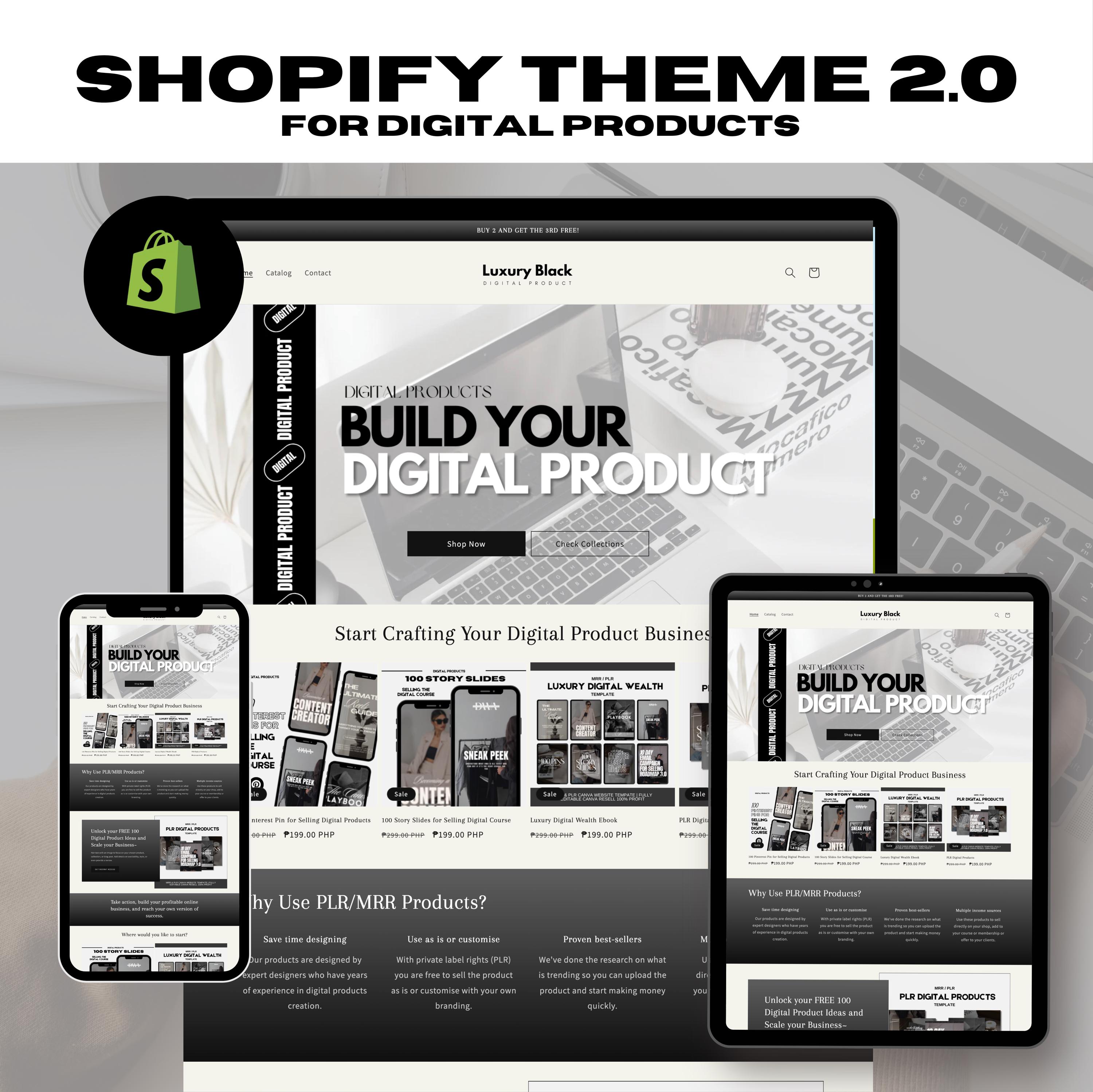 shopify theme for digital products, shopify digital products, plr digital products, plr products, mrr plr products, shopify theme