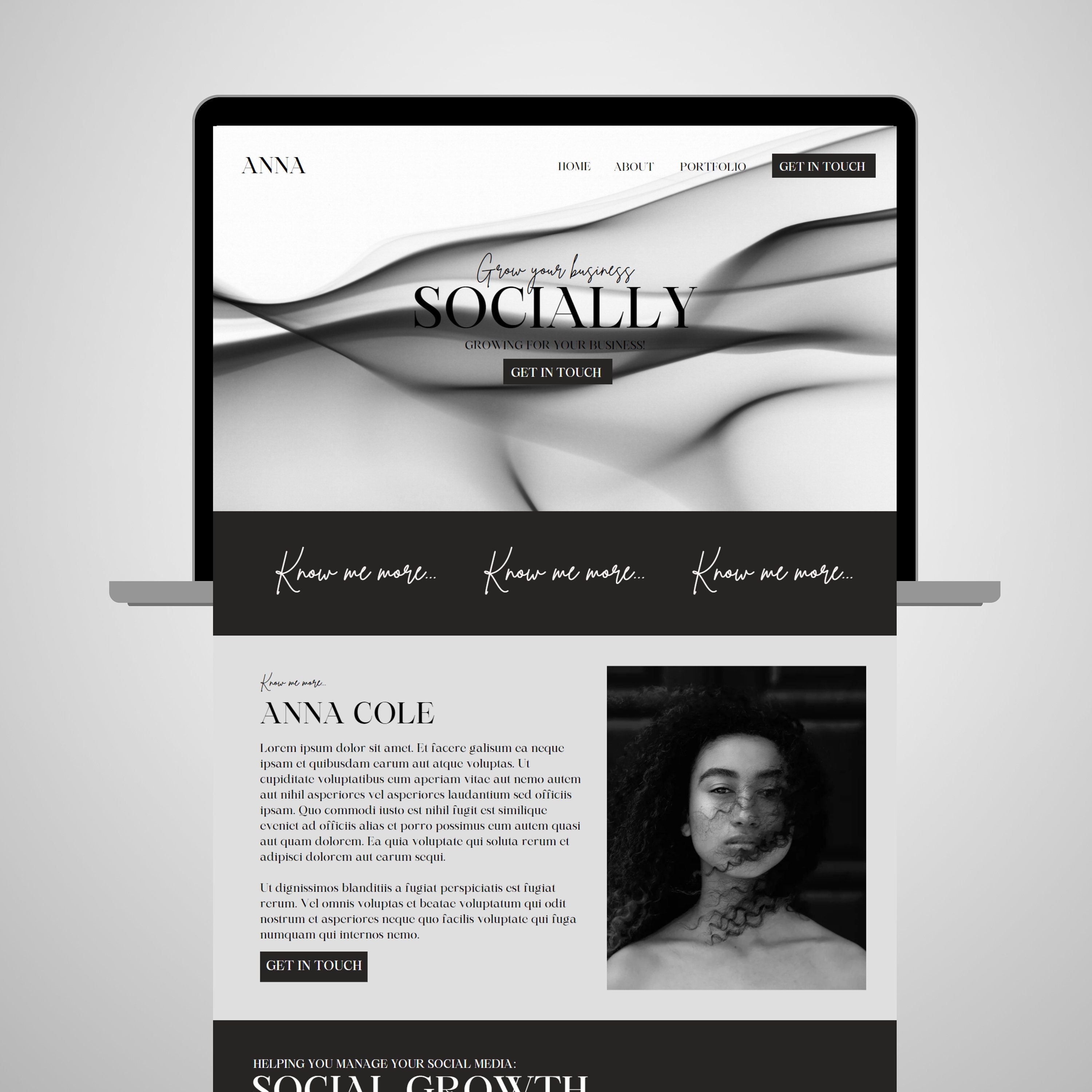 Social Media Manager Website Template Social Media Manager Etsy