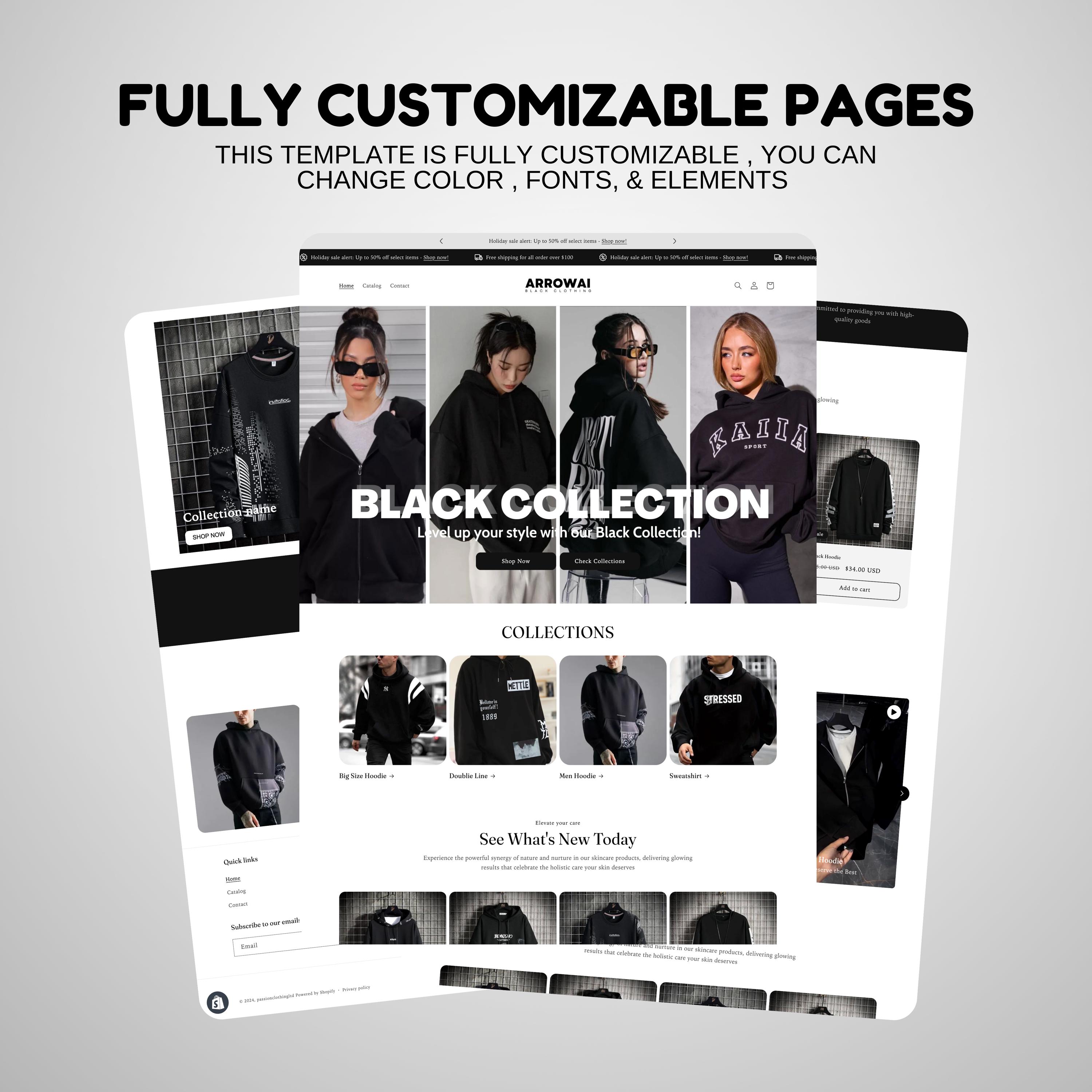 Shopify Merch Store Clothing Shopify Theme , Shopify Theme Clothing , Shopify Template ...