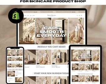 skincare shopify template , shopify skincare , boho shopify , boho website , website template , shopify website template , ecommerce website