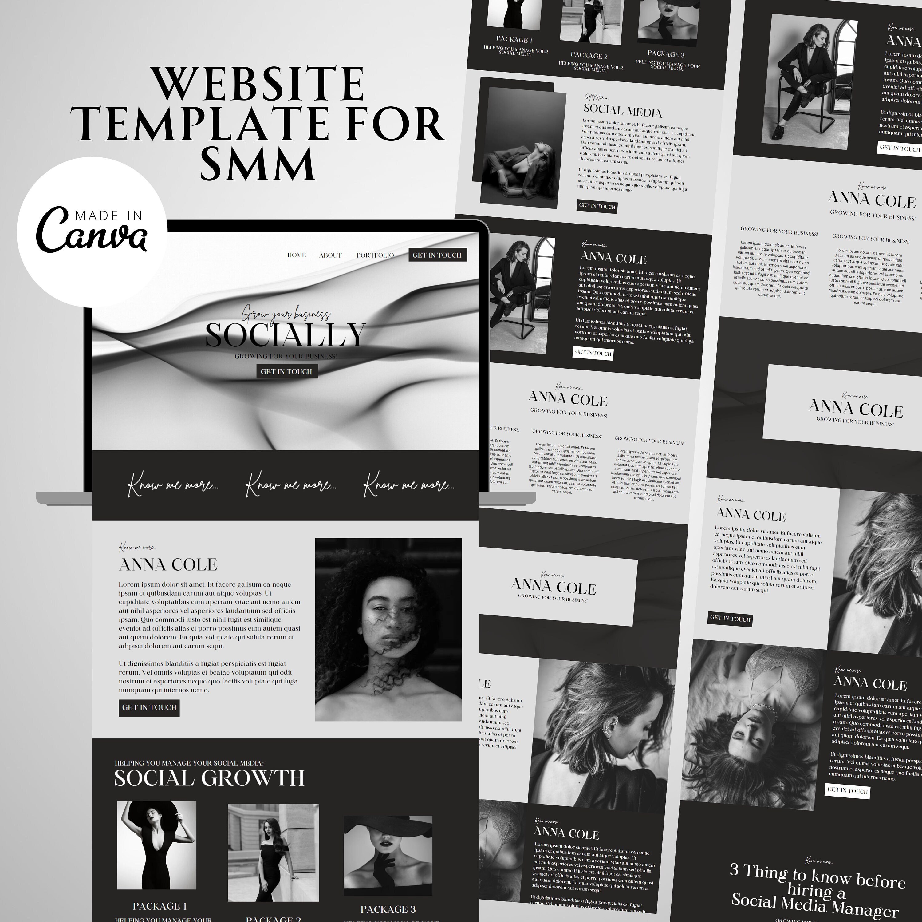 Social Media Manager Website Template Social Media Manager Etsy