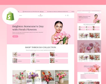 florist shopify theme, shopify theme, shopify , shopify template, flower, website template, website design , landing page