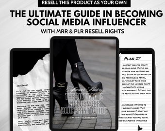 How to Become a Successful Influencer , Master Resell Rights MRR Done For You Digital Product Guide, eBook , Social Media Content Marketing