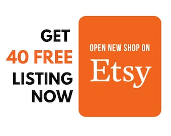 40 Free Etsy Listings To Open New Shop **NO PURCHASE NEED** For New Seller Get 40 Free Listings! check description